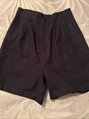 Women's High-Waist Black Tailored Shorts